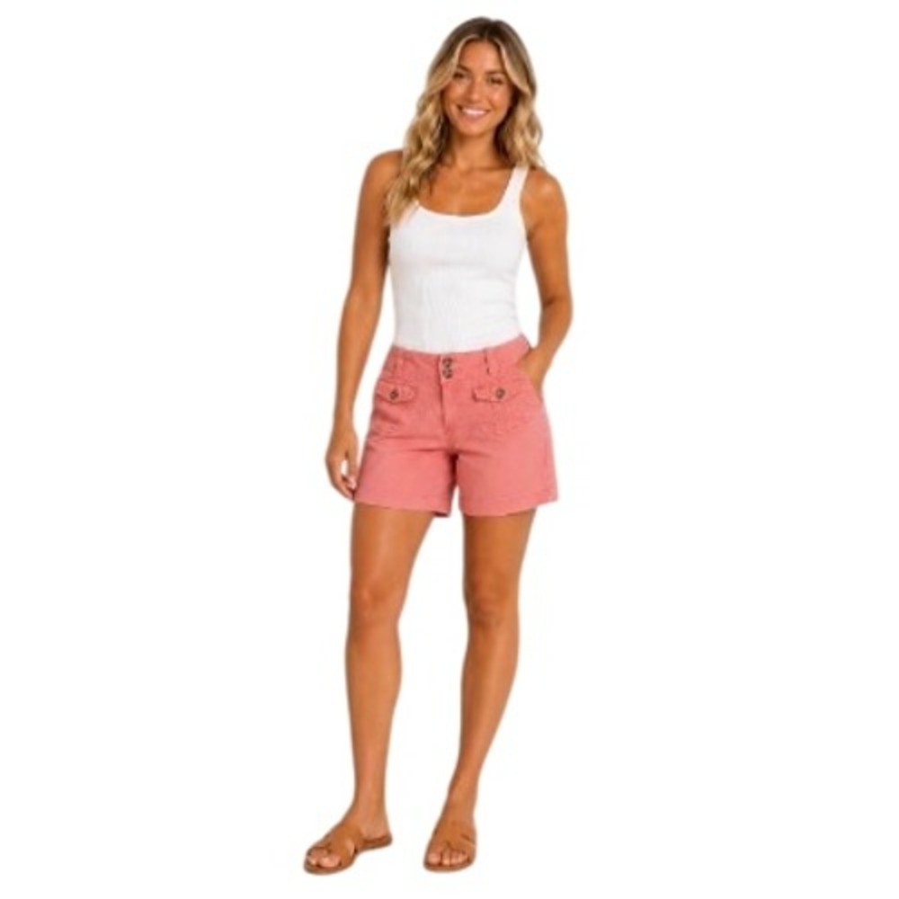 Sundance Womens Cargo Shorts Pink Mid Rise Stretch Cotton Utility Pockets Size 4